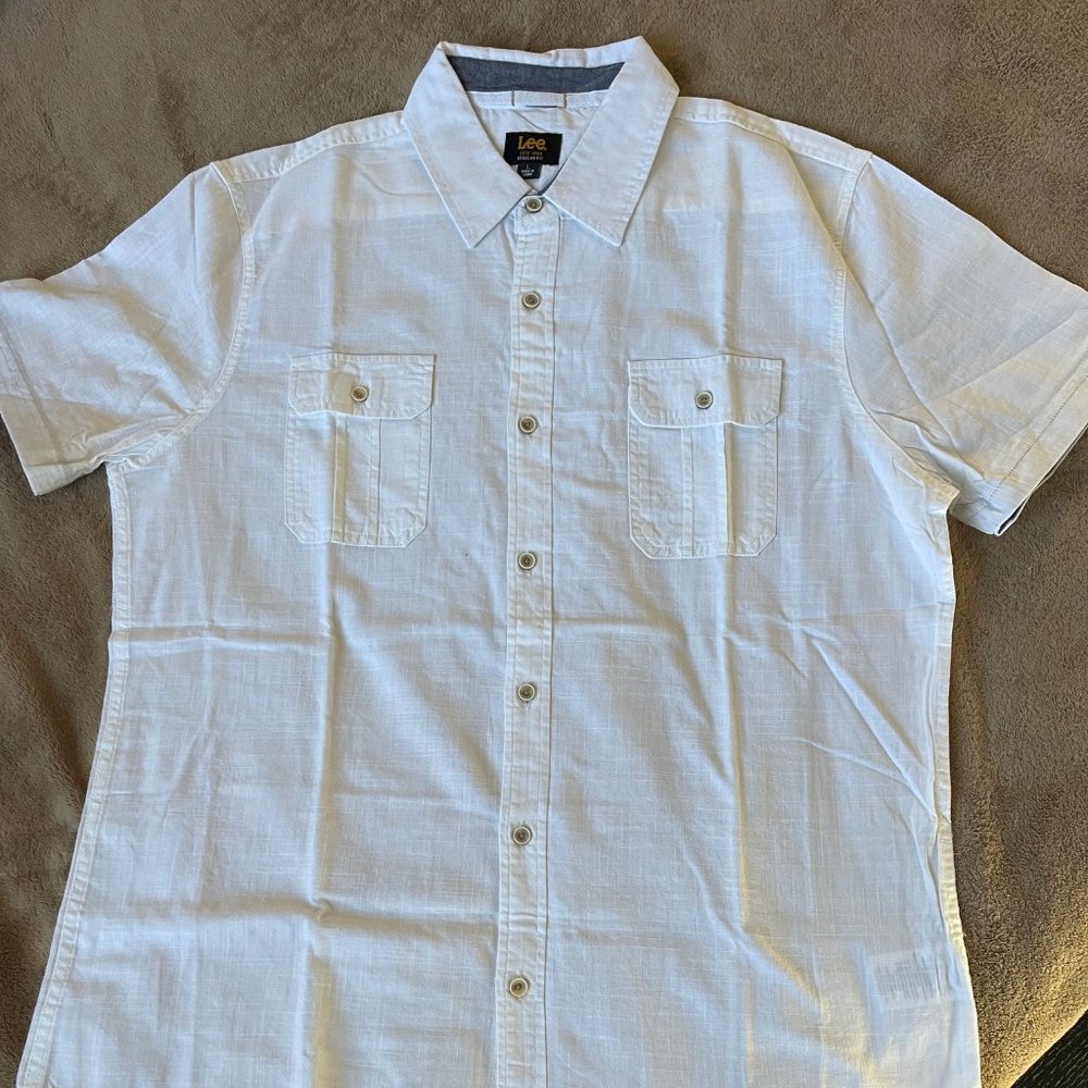 LEE SHIRT, Cotton, Short Sleeve Mens Brand new WHITE